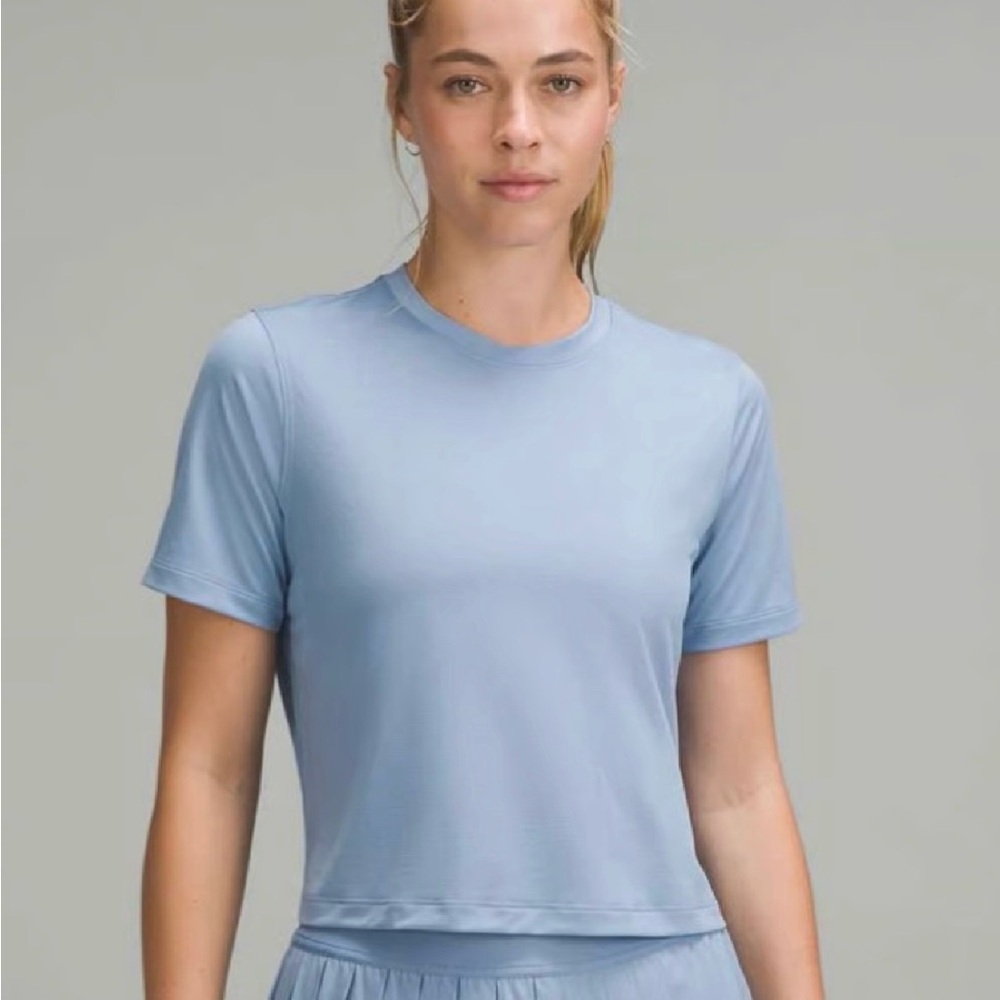 Lululemon Ultralight Waist-Length Crop Tee Blue Willow